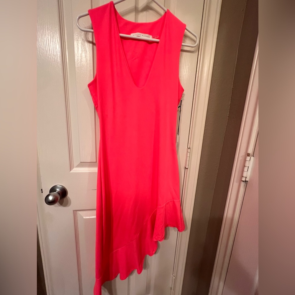 NWT Susana Monaco neon sleeveless dress with angled hem, size small